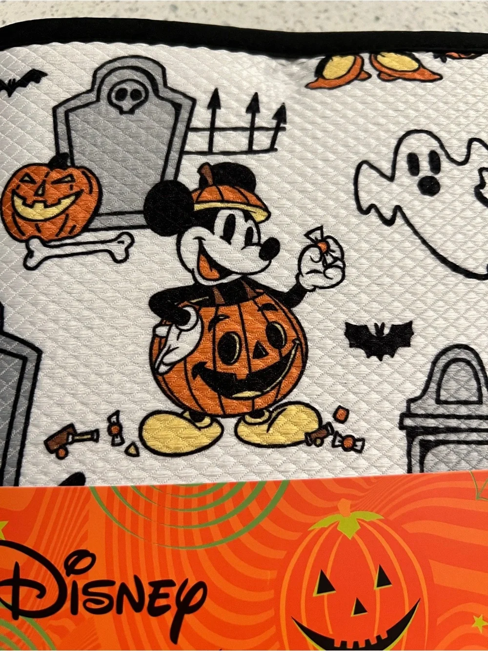 Adorable Disney Fab 5 Halloween dish drying mat set